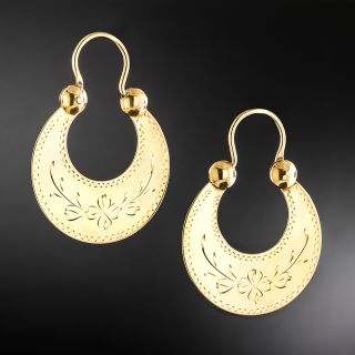 Russian Vintage Crescent Earrings - 2