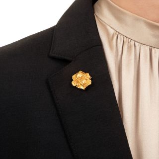 Small Art Nouveau 14K Femme Brooch by Carter & Gough