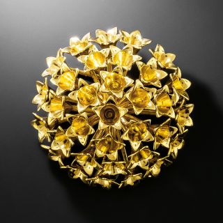 Tiffany & Co. 18K Gold Domed Trumpet Flower Brooch - 2