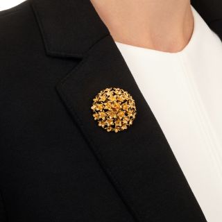 Tiffany & Co. 18K Gold Domed Trumpet Flower Brooch