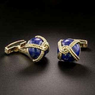 Tiffany & Co. Lapis 'X' Cuff Links - 3