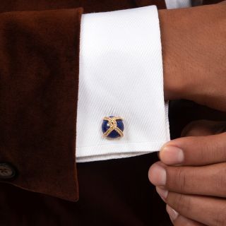 Tiffany & Co. Lapis 'X' Cuff Links