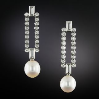 Tiffany & Co. Pearl and Diamond Dangle Earrings - 3