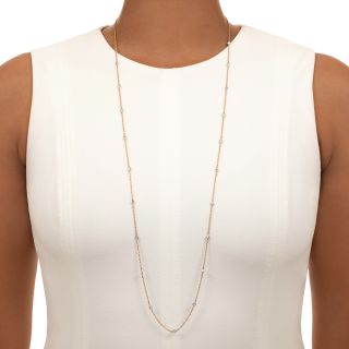 Two-Tone Gold Diamonds-By-The-Yard-Necklace, 36 Inches