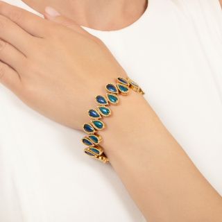 Van Cleef & Arpels 1960s Enamel Leaf Bracelet, French