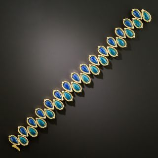 Van Cleef & Arpels 1960s Enamel Leaf Bracelet, French - 3