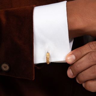 Van Cleef & Arpels  Vintage 1960s Gold Twist Stirrup Cuff Links, French