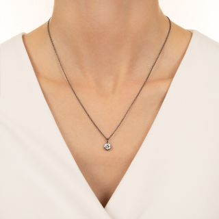 Victorian 1.10 Carat Diamond Solitaire Pendant