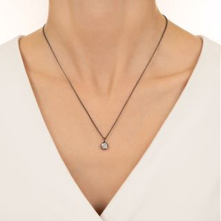 Victorian 1.10 Old Mine Cut Diamond Drop Pendant