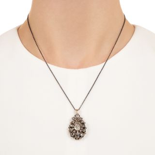 Victorian 1.20 Carat Rose-Cut Diamond Teardrop Pendant