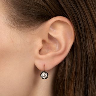 Victorian 1.70 Carat Total Weight Diamond Dangle Earrings 