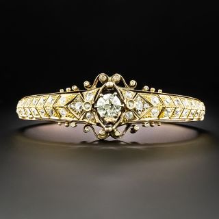Victorian 1.71 Carat Center Diamond Bangle Bracelet - GIA QR VS2 - 2