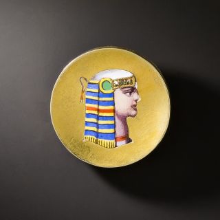 Victorian 14K Egyptian-Inspired Pharaoh Enamel Brooch - 2