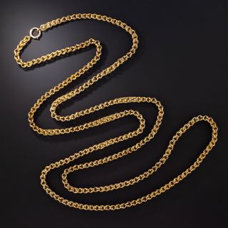 Victorian 14K Long Double-Link Chain - 1