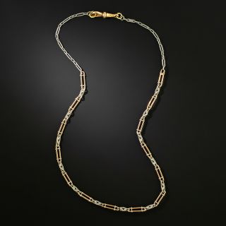Victorian 18K And Platinum Chain Necklace - 2