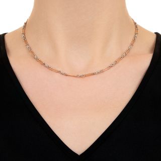 Victorian 18K And Platinum Chain Necklace