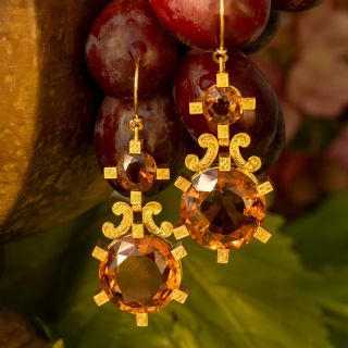 Victorian 18K Citrine Earrings