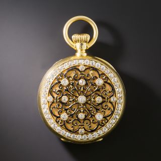 Victorian 18K Diamond And Enamel Pendant/Pocket Watch - 5