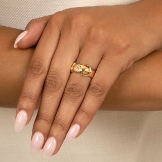 Victorian 18K Diamond Buckle Ring