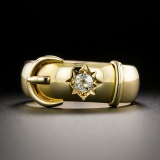Victorian 18K Diamond Buckle Ring - 2