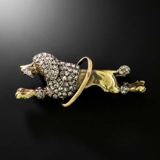 Victorian 18K Diamond Performing Poodle Brooch - 4