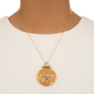 Victorian 18K Diamond Star Locket 