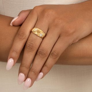 Victorian 18K Double-Snake Diamond Ring