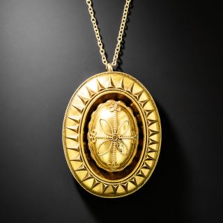 Victorian 18K Etruscan Revival Locket Pendant - 2