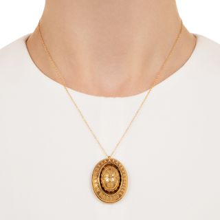 Victorian 18K Etruscan Revival Locket Pendant