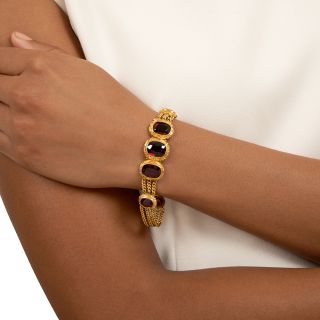 Victorian 18K Garnet Bracelet
