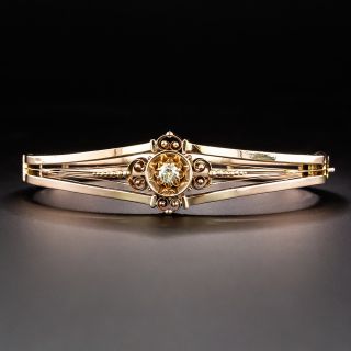 Victorian 18K Rose Gold Diamond Bangle Bracelet - 1
