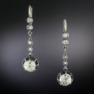 Victorian 2.55 Carat Diamond Dangle Earrings - 2