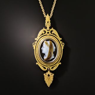 Victorian Agate Cameo Pendant Locket  - 1