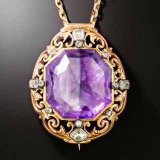 Victorian Amethyst and Diamond Brooch/Pendant - 2