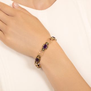 Victorian Amethyst and Enamel Bracelet