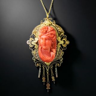 Victorian Bacchus Coral Pendant/Brooch - 3