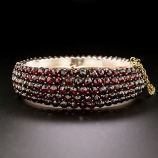 Victorian Bohemian Garnet Bangle Bracelet - 2