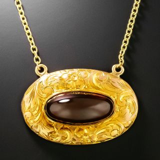 Victorian Cabochon Garnet Pendant - 3