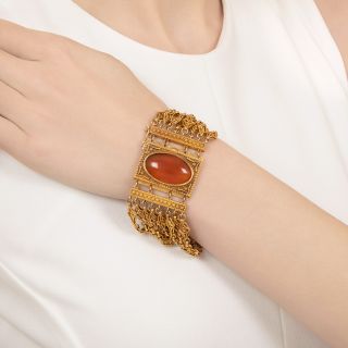 Victorian Carnelian Chain Bracelet, French Import