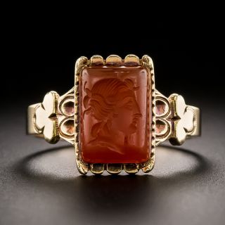 Victorian Carved Carnelian Ring by Ripley Howland Co. - 2