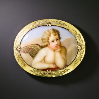 Victorian Cherub Brooch - 1