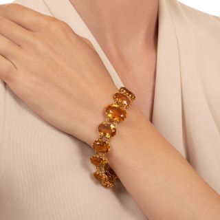 Victorian Citrine Link Bracelet