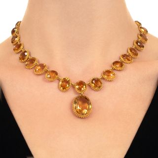 Victorian Citrine Riviere Necklace, English