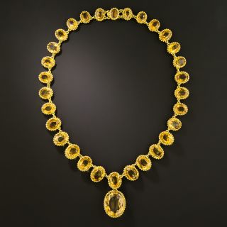 Victorian Citrine Riviere Necklace, English - 2