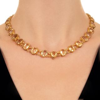 Victorian Citrine Rivière Necklace in Original Fitted Box
