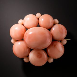 Victorian Coral Cluster Brooch - 5