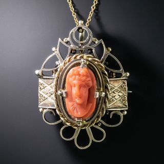 Victorian Coral Pendant/Brooch - 2