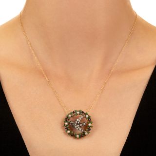Victorian Diamond and Gemstone Swallow Pendant/Brooch