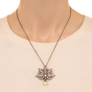Victorian Diamond and Pearl Pendant