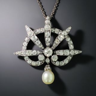 Victorian Diamond and Pearl Pendant - 2